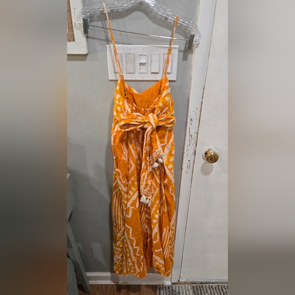 Anthropologie• Orange Pleated Wide Leg Women's Jumpsuit. Sz 4 - Picture 12 of 16